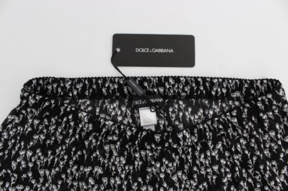 Dolce & Gabbana - Elegant Black & White Floral Lace Silk Shorts