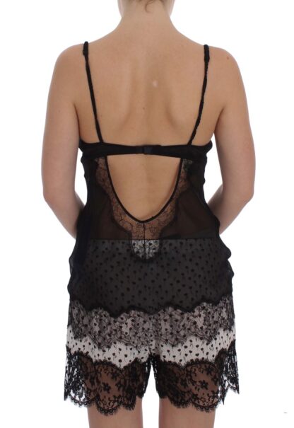 Dolce & Gabbana - Elegant Black Silk Lace Lingerie Chemise