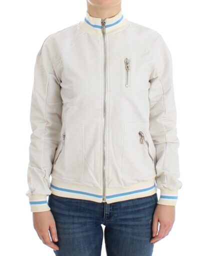 John Galliano - Elegant White Zip Cardigan