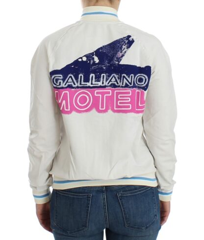 John Galliano - Elegant White Zip Cardigan