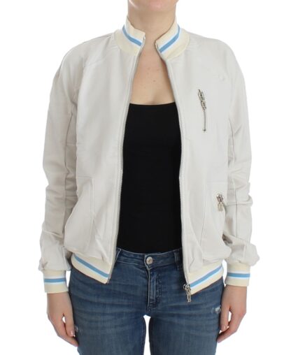 John Galliano - Elegant White Zip Cardigan