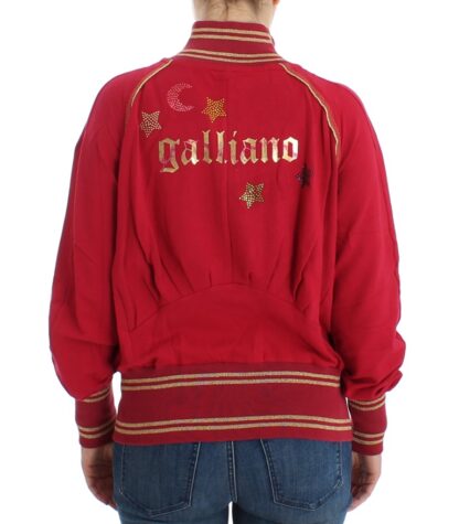 John Galliano - Elegant Pink Zip Cardigan with Logo Detailing