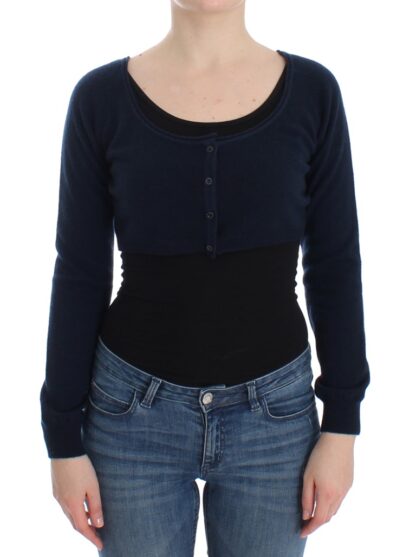 Ermanno Scervino - Chic Cashmere-Blend Cropped Sweater in Blue