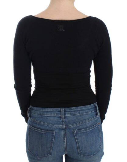 Ermanno Scervino - Chic Cropped Black Wool-Cashmere Sweater