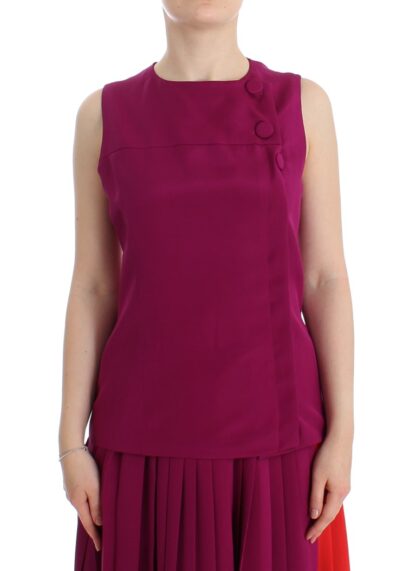 Barbara Casasola - Stunning Silk Sleeveless Purple Blouse