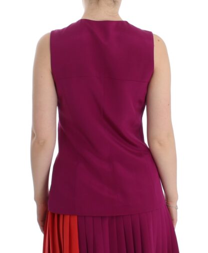 Barbara Casasola - Stunning Silk Sleeveless Purple Blouse