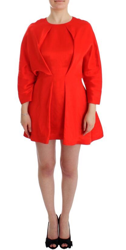 Fyodor Golan - Radiant Red Linen Blend Artisan Dress