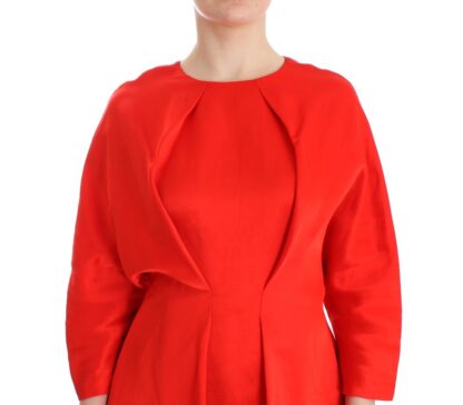 Fyodor Golan - Radiant Red Linen Blend Artisan Dress