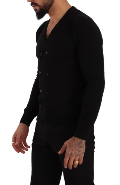 Dolce & Gabbana - Elegant V-Neck Black Cashmere Cardigan