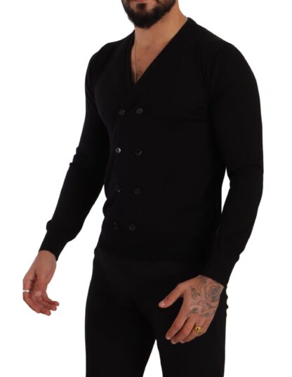 Dolce & Gabbana - Elegant V-Neck Black Cashmere Cardigan