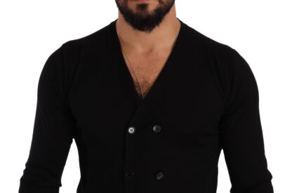 Dolce & Gabbana - Elegant V-Neck Black Cashmere Cardigan