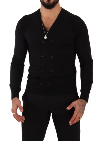 Dolce & Gabbana - Elegant V-Neck Black Cashmere Cardigan