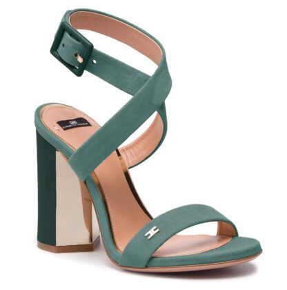 Elisabetta Franchi - Green Calfskin Women Sandal