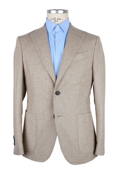 Made in Italy - Beige Wool Men Blazer