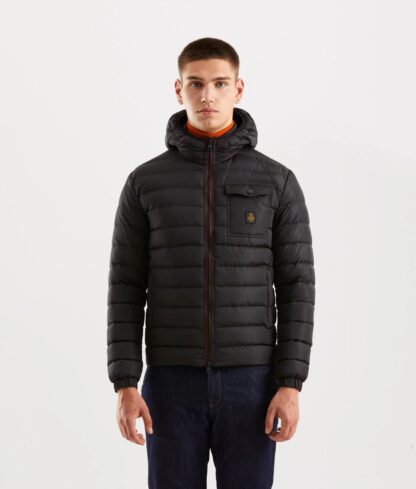 Refrigiwear - Sleek Hooded Down Jacket with Pockets