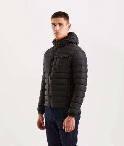 Refrigiwear - Sleek Hooded Down Jacket with Pockets