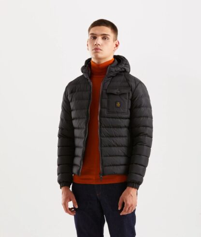 Refrigiwear - Sleek Hooded Down Jacket with Pockets