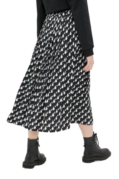 Love Moschino - Chic Longuette Skirt with White Drops Design