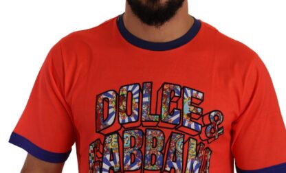 Dolce & Gabbana - Elegant Orange Crew Neck Logo Tee