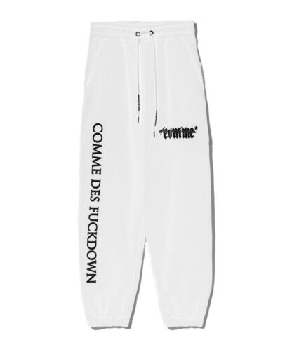 Comme Des Fuckdown - Elevated Streetwear White Cotton Sweatpants