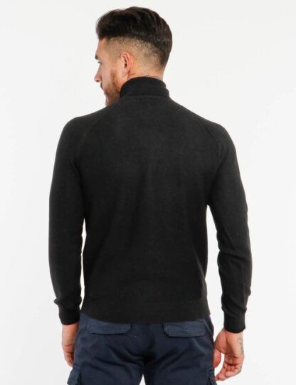 Yes Zee - Chic High-Collar Black Sweater