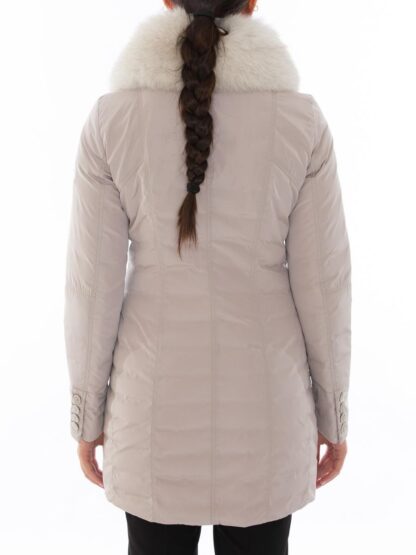 Peuterey - Chic Gray Goose Down Jacket with Luxe Fox Fur Hood