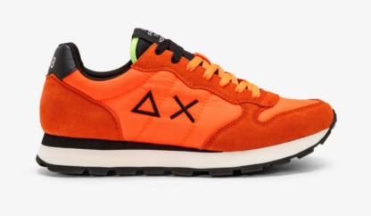 Sun68 - Fluo Orange Sneaker with Leather Accents