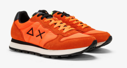 Sun68 - Fluo Orange Sneaker with Leather Accents