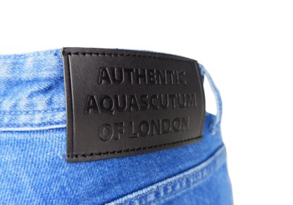 Aquascutum - Light Blue Cotton Men Jeans