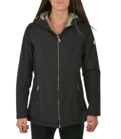 Yes Zee - Elegant Black Hooded Down Jacket for Women