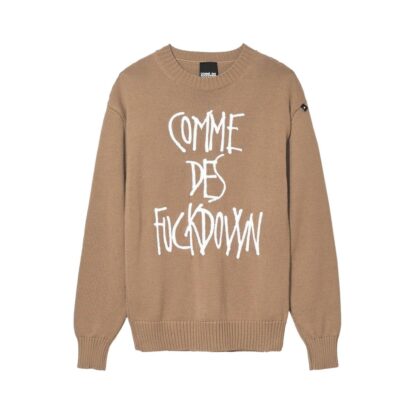 Comme Des Fuckdown - Chic Embossed Logo Wool Blend Crewneck Sweater