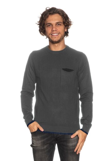 Yes Zee - Chic Two-Tone Crewneck Sweater