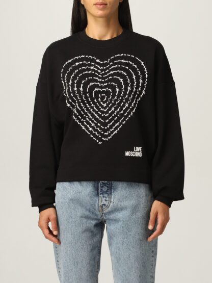 Love Moschino - Chic Black Cotton Sweatshirt with Front Design