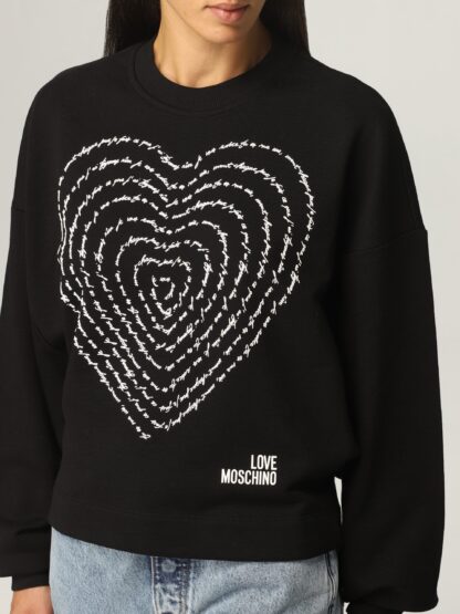 Love Moschino - Chic Black Cotton Sweatshirt with Front Design