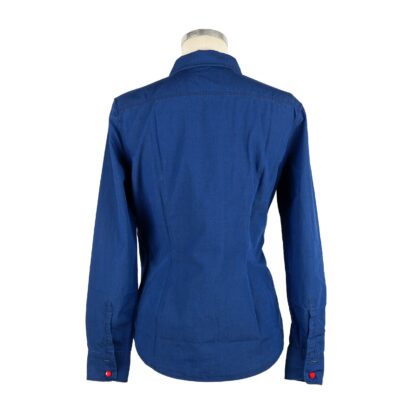 Jacob Cohen - Elegant Blue Cotton Blouse with Red Buttons