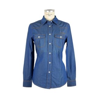 Jacob Cohen - Chic Dark Blue Cotton Blouse with Pattern Stitching