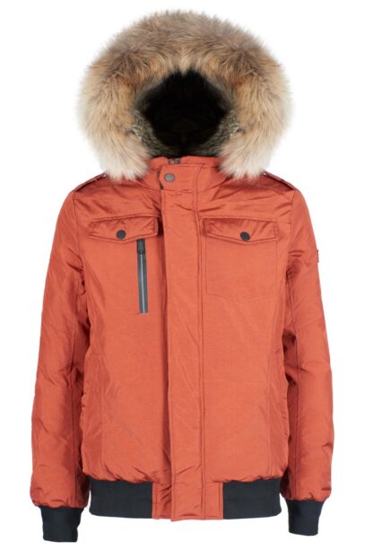 Yes Zee - Vibrant Orange Hooded Men's Nylon Jacket