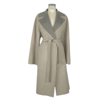 Made in Italy - Elegant Beige Wool Coat with Loro Piana Fabric