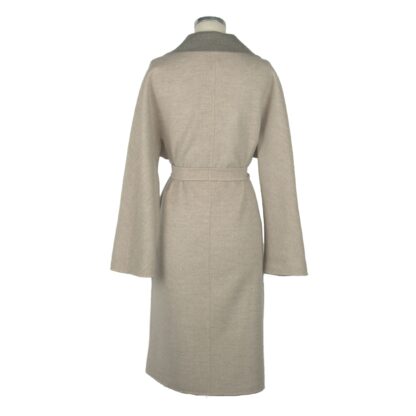 Made in Italy - Elegant Beige Wool Coat with Loro Piana Fabric