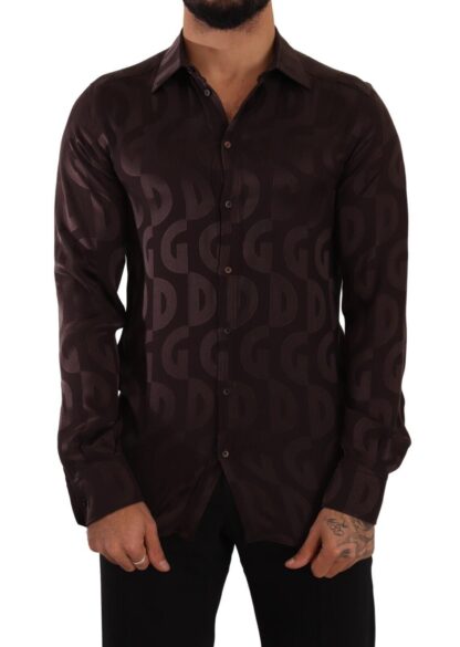 Dolce & Gabbana - Elegant Bordeaux Silk Dress Shirt