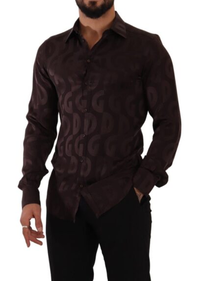 Dolce & Gabbana - Elegant Bordeaux Silk Dress Shirt