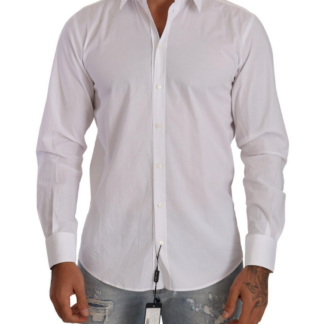 Dolce & Gabbana - Elegant White Slim Fit Tuxedo Shirt