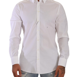 Dolce & Gabbana - Elegant White Slim Fit Tuxedo Shirt