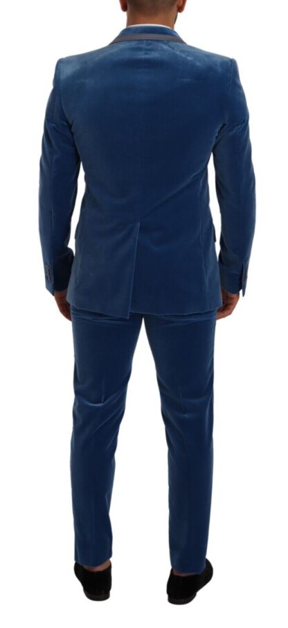 Dolce & Gabbana - Elegant Velvet Blue Slim Fit Suit