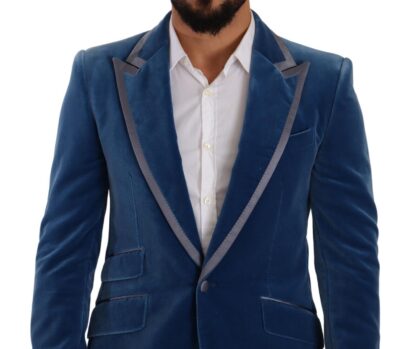 Dolce & Gabbana - Elegant Velvet Blue Slim Fit Suit