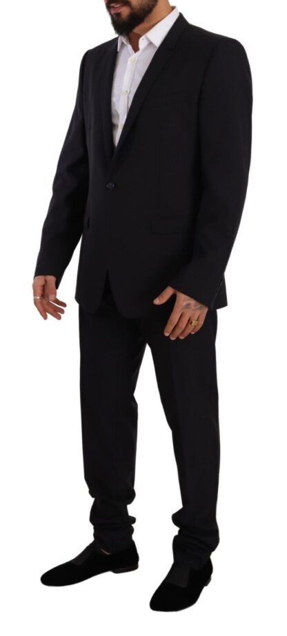 Dolce & Gabbana - Elegant Navy Slim Fit Wool Silk Two-Piece Suit