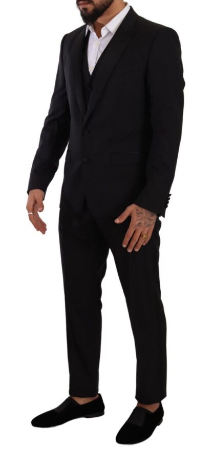 Dolce & Gabbana - Elegant Black Three-Piece Martini Fit Suit