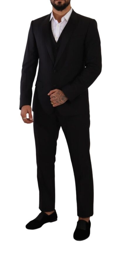 Dolce & Gabbana - Elegant Black Three-Piece Martini Fit Suit