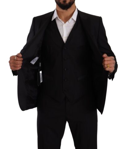 Dolce & Gabbana - Elegant Black Three-Piece Martini Fit Suit