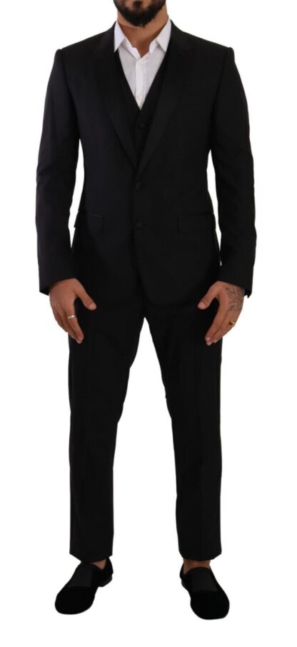 Dolce & Gabbana - Elegant Black Three-Piece Martini Fit Suit